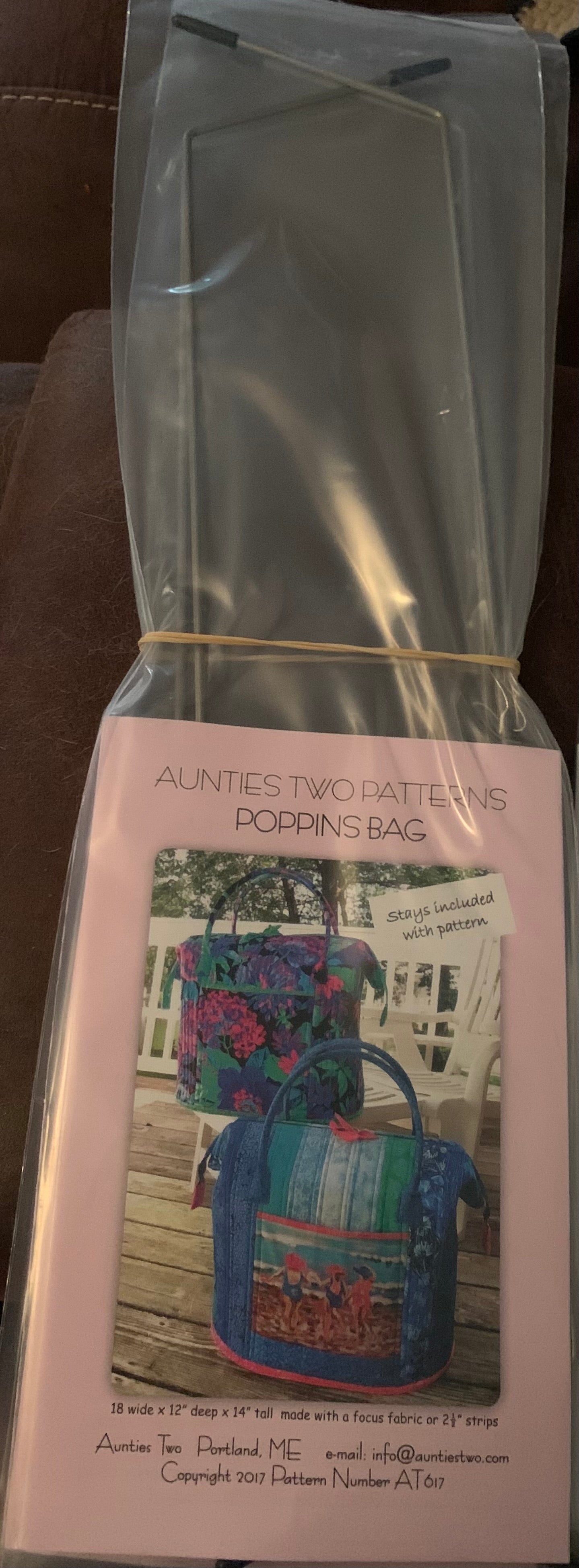Aunties two pattern - Poppins bag 18w x 12d x 14tall